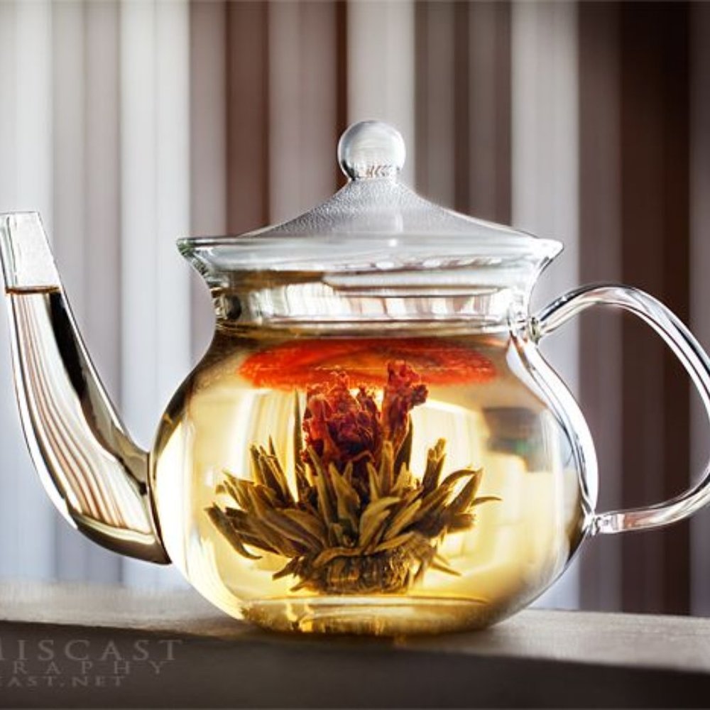 TEAVANA CLEAR GLASS BLOOM TEAPOT